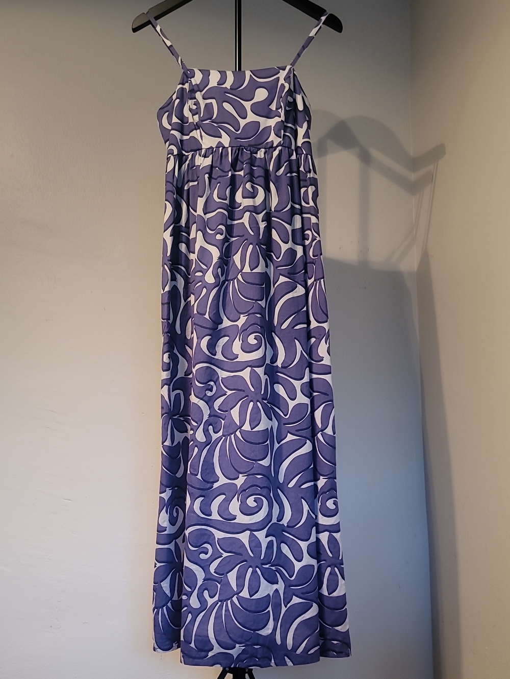 NWOT Jessica Simpson 100% Cotton Periwinkle Floral Pattern Boho Maxi Dress